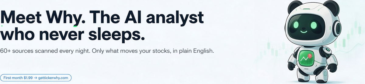 Meet Why — the AI analyst who never sleeps. 60+ sources scanned every night. Only what moves your stocks, in plain English.